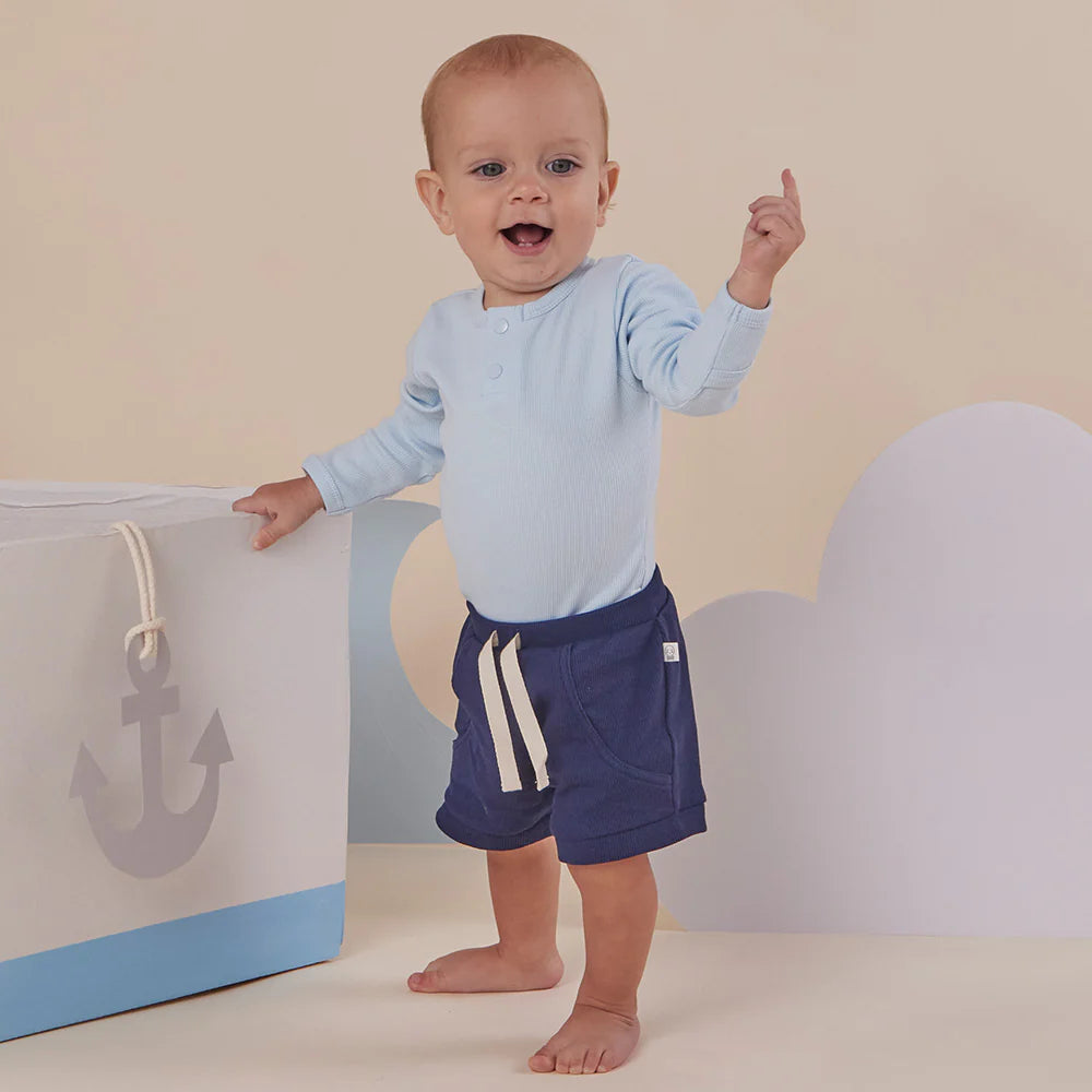 Baby Blue Long Sleeve Bodysuit