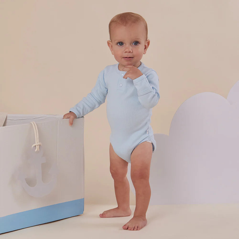 Baby Blue Long Sleeve Bodysuit
