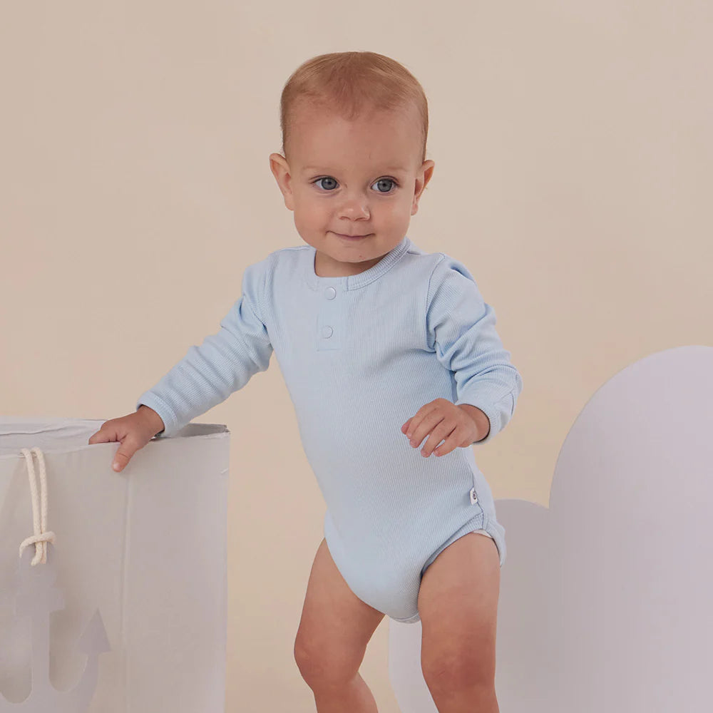 Baby Blue Long Sleeve Bodysuit