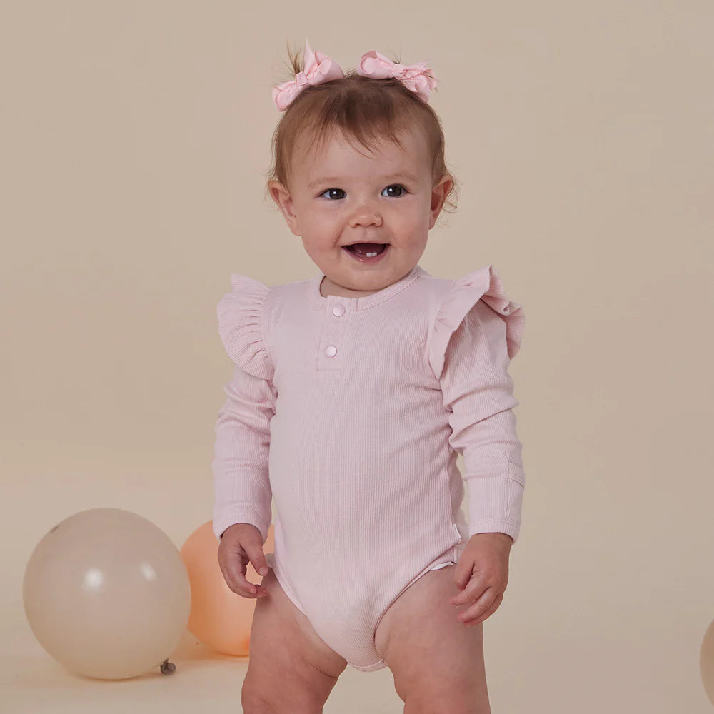 Baby Pink Long Sleeve Bodysuit