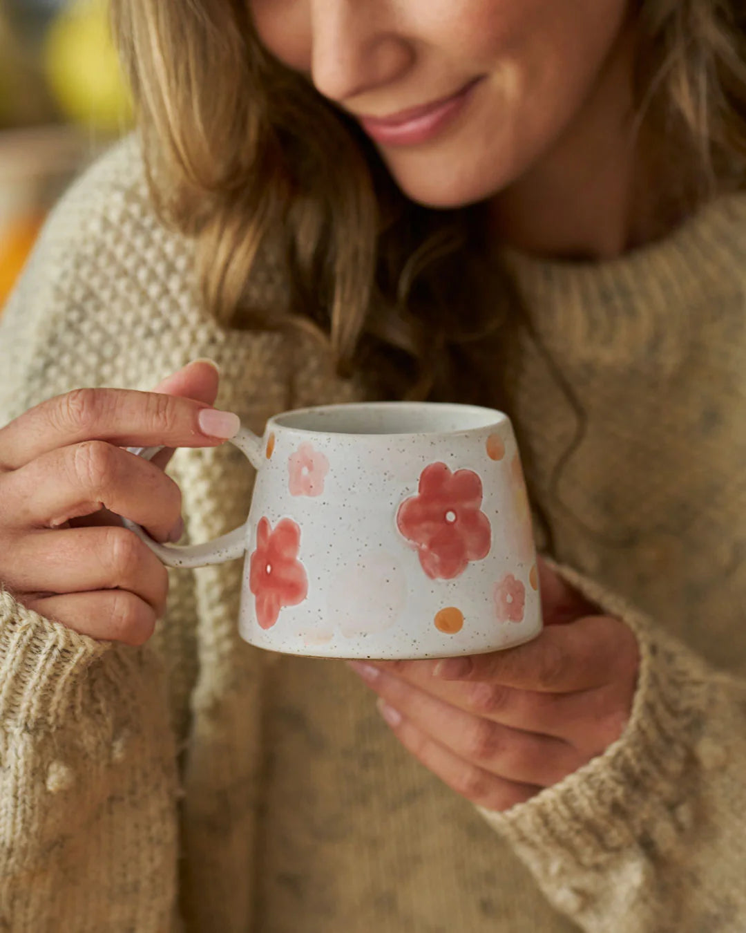 Large Handled Mug Barbara Flower Garden