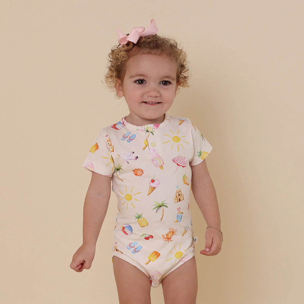 Beach Fun Short Sleeve Bodysuit