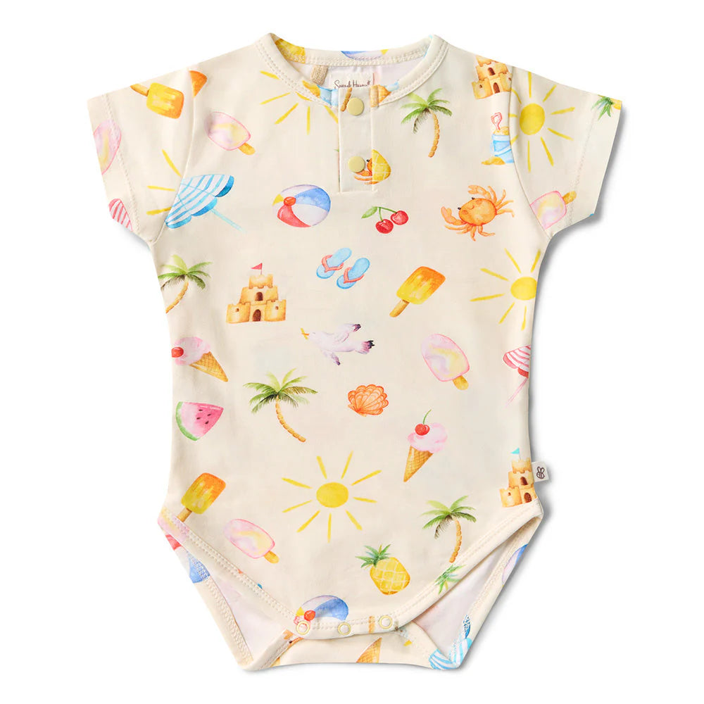 Beach Fun Short Sleeve Bodysuit