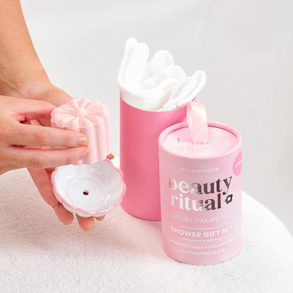 Beauty Ritual Shower Gift Set Dusty Pink 3pc