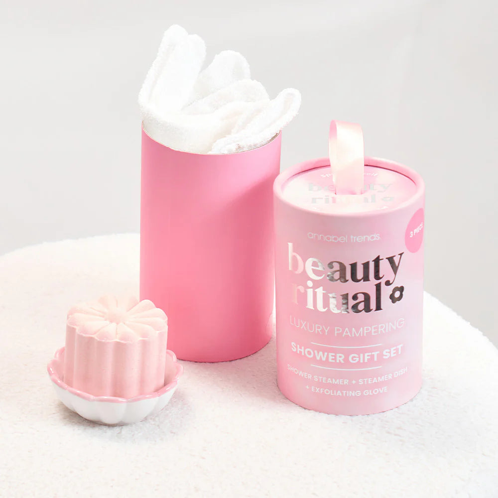 Beauty Ritual Shower Gift Set Dusty Pink 3pc