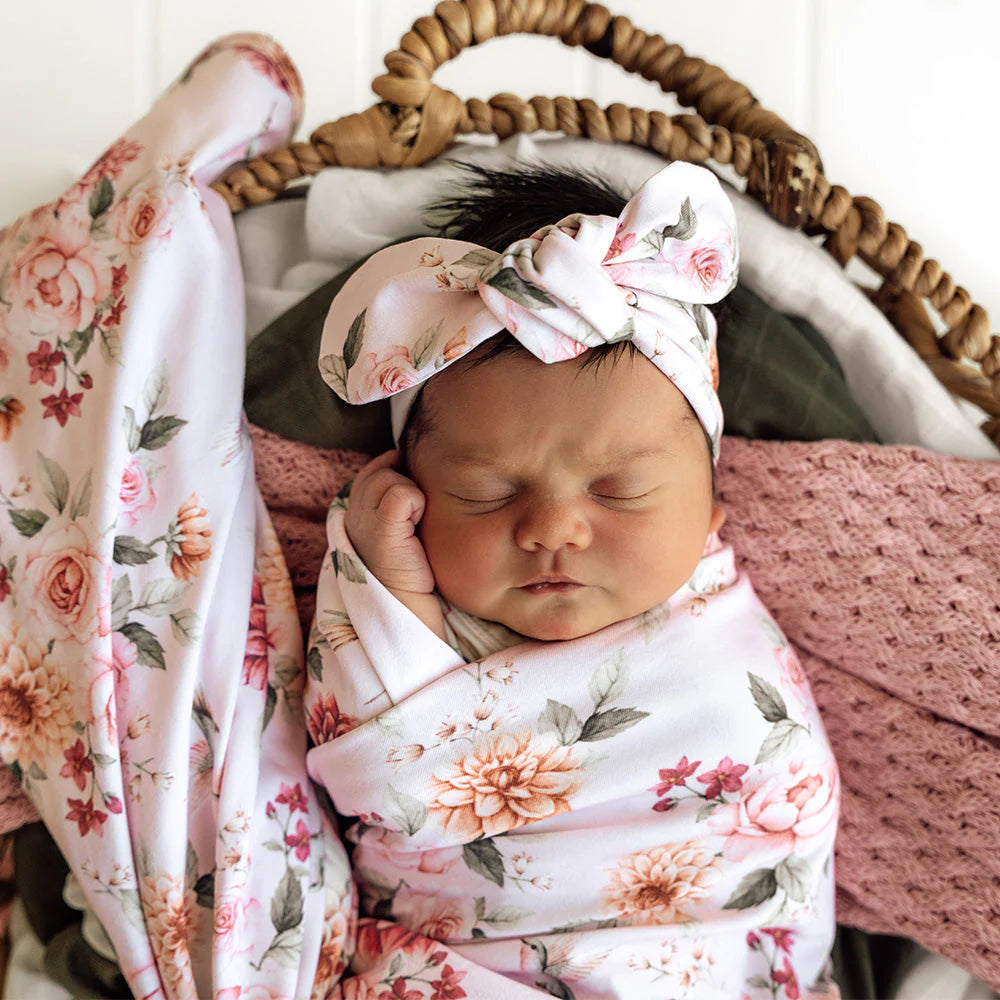 Birds & Blooms Jersey Wrap Set