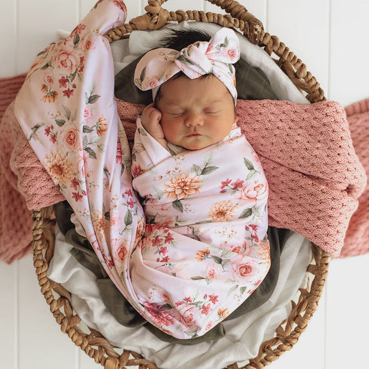 Birds & Blooms Jersey Wrap Set