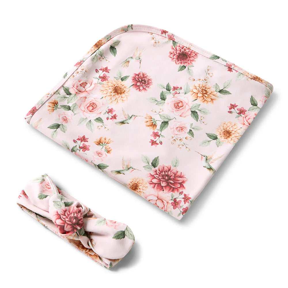 Birds & Blooms Jersey Wrap Set