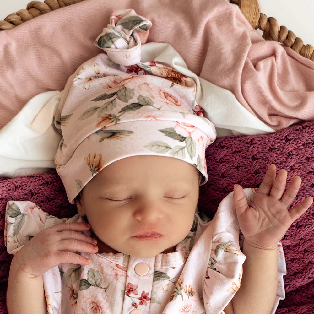 Birds & Blooms Knotted Beanie