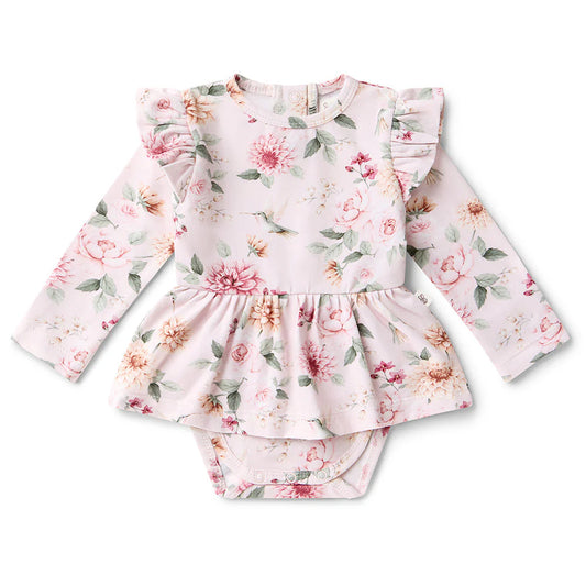 Birds & Blooms Long Sleeve Dress