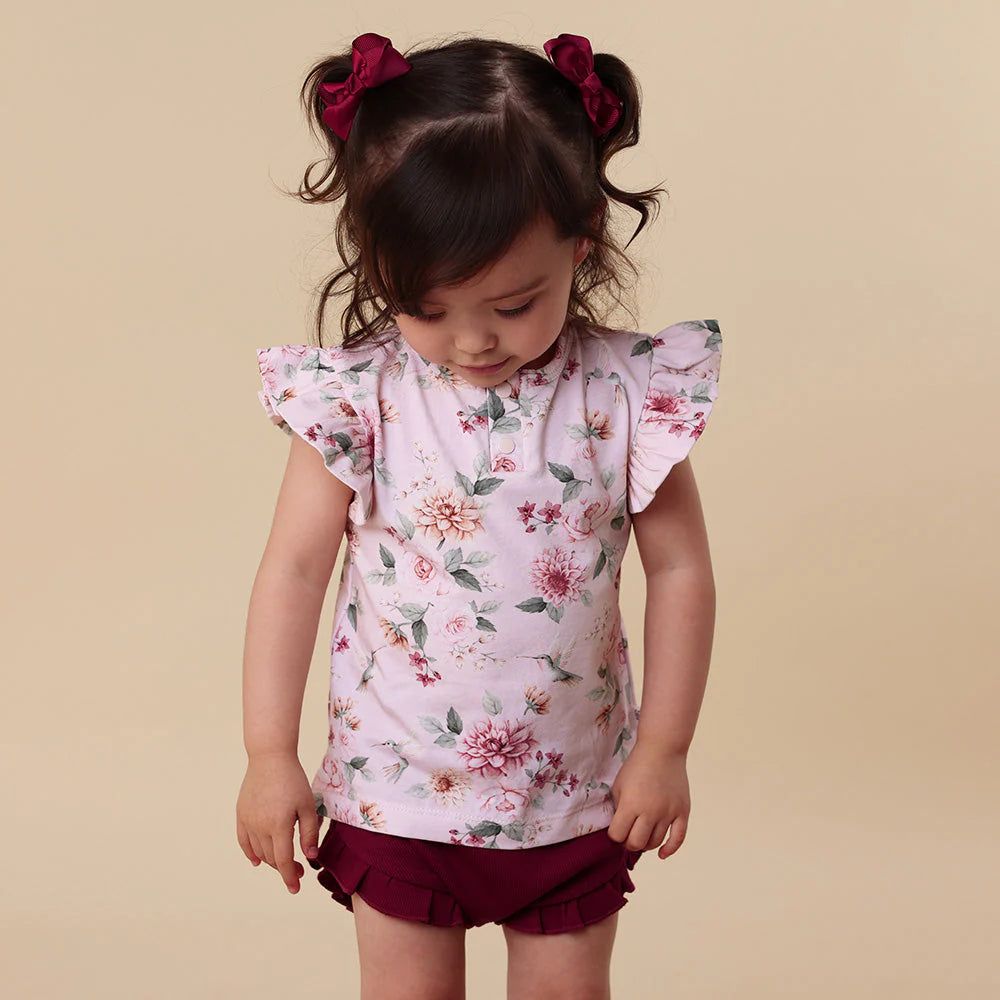 Birds & Blooms Short Sleeve Top