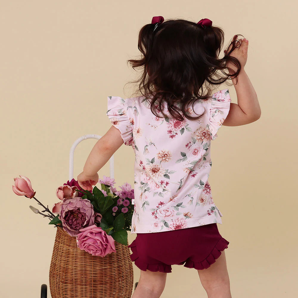Birds & Blooms Short Sleeve Top