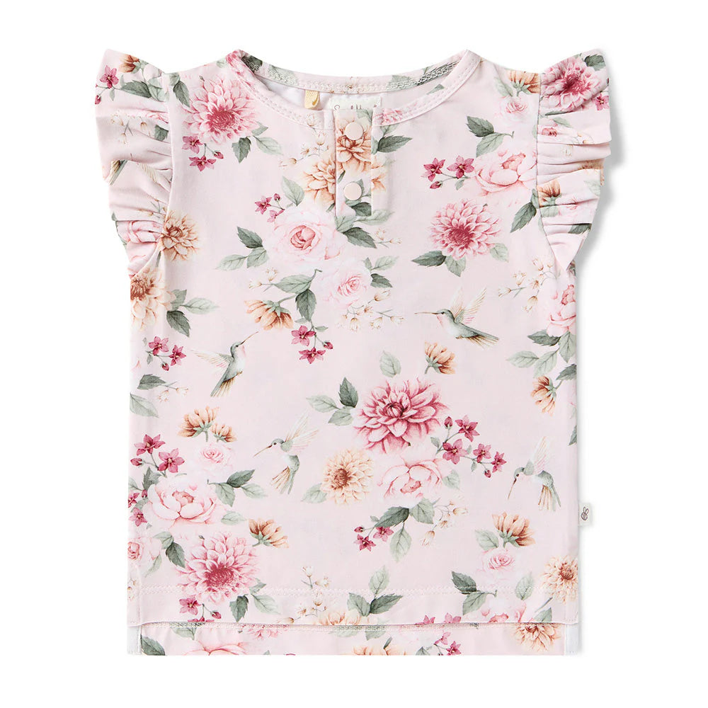 Birds & Blooms Short Sleeve Top
