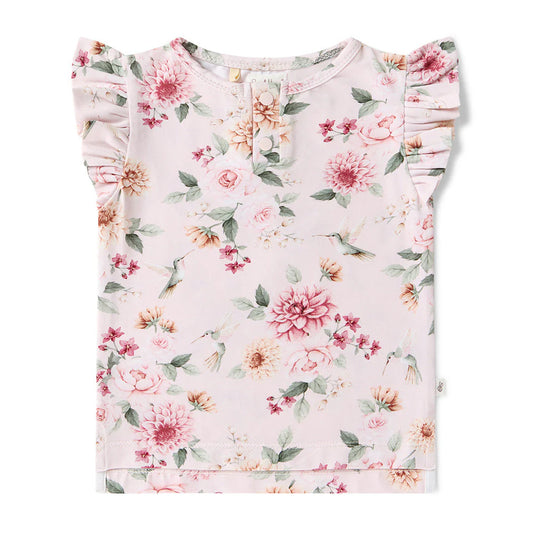 Birds & Blooms Short Sleeve Top