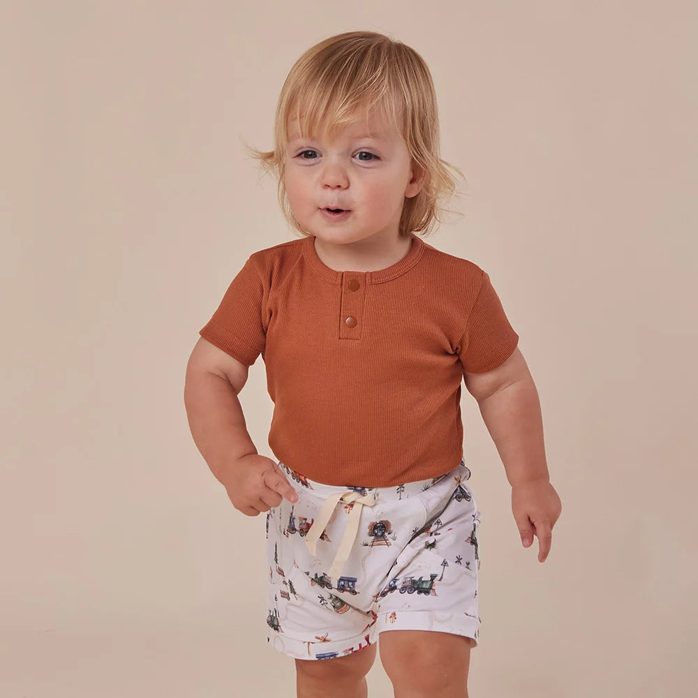 Biscuit Short Sleeve Bodysuit