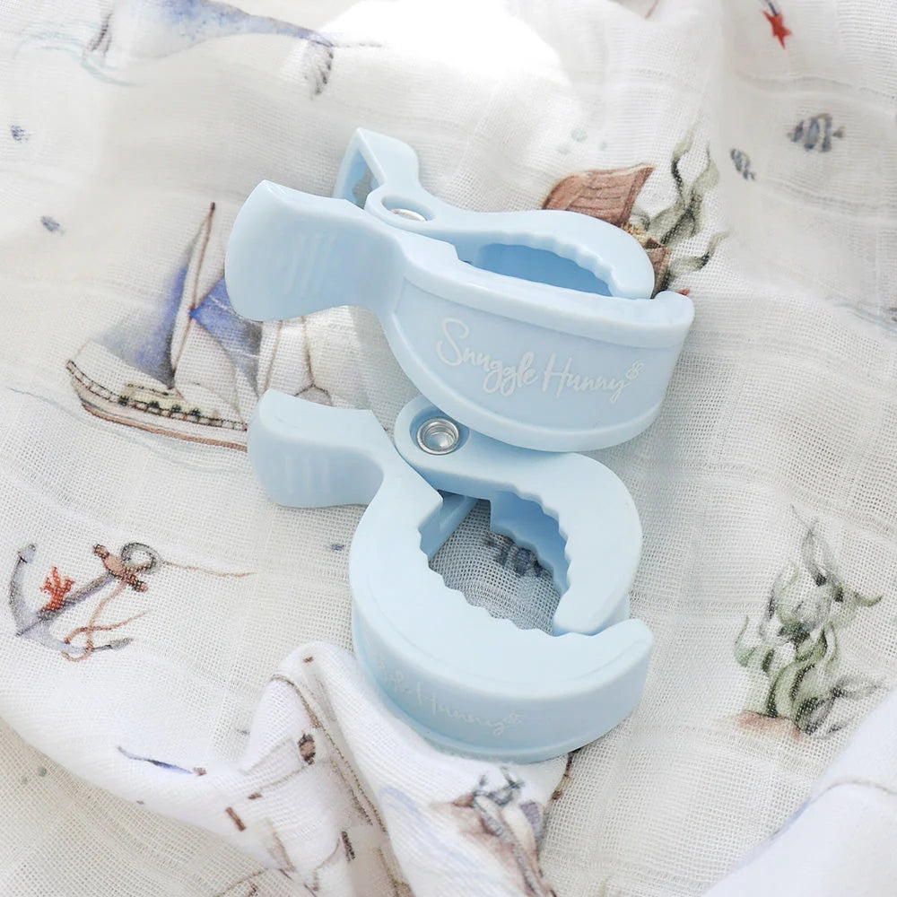 Pram Clip Pair Baby Blue