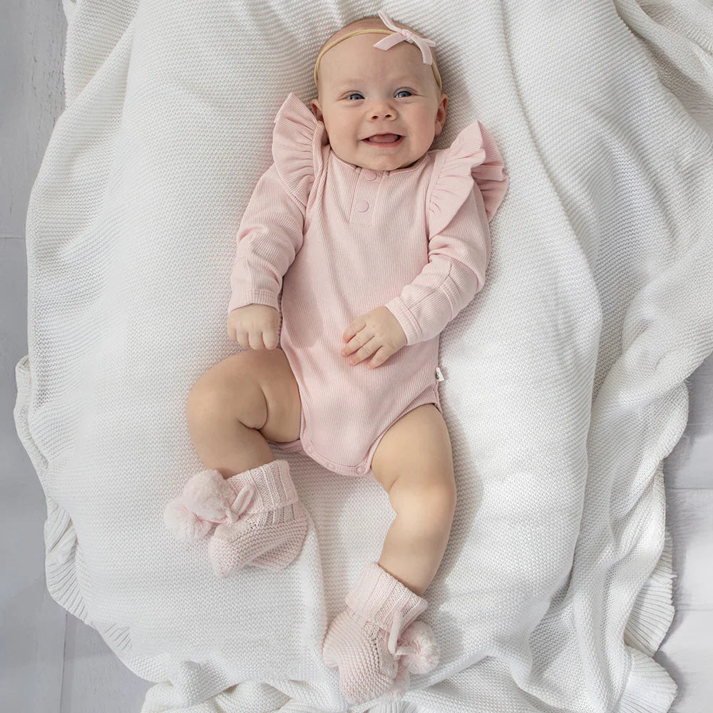 Baby Pink Knit Booties