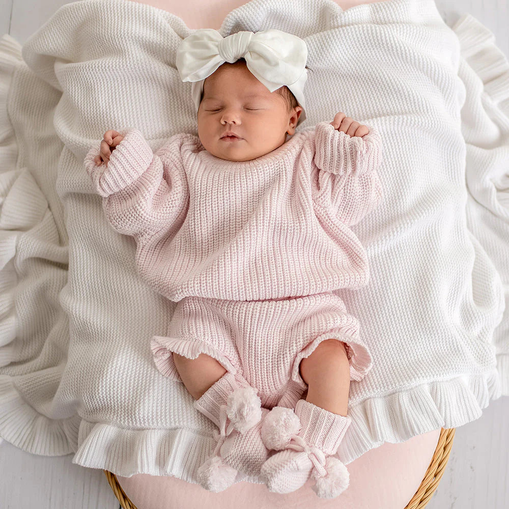 Baby Pink Knit Booties