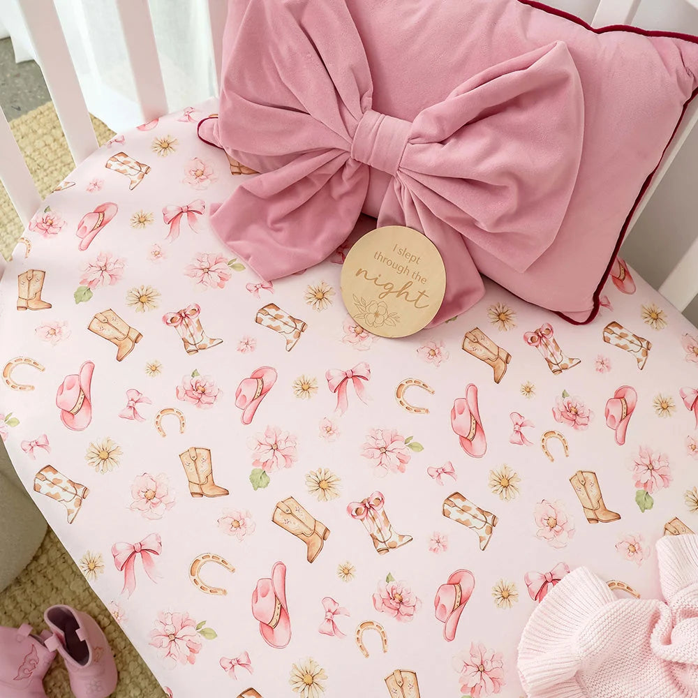 Boots & Bows Cot Sheet