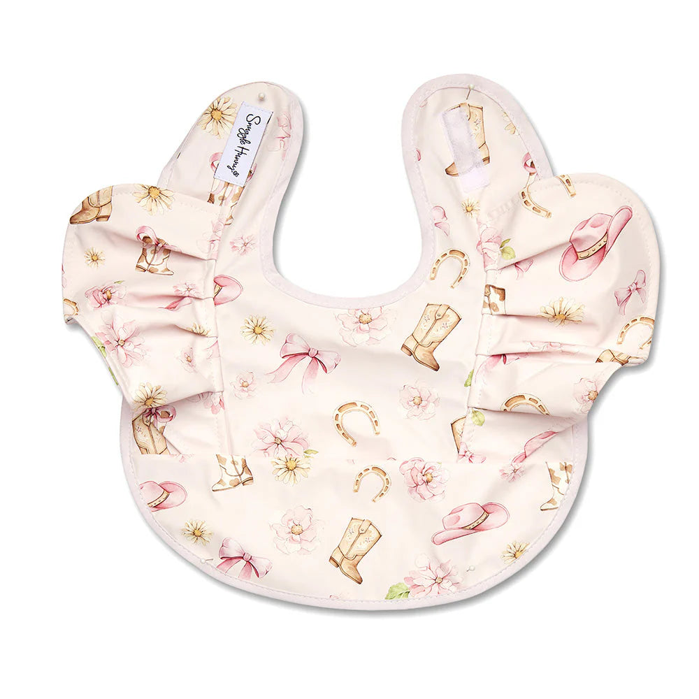 Boots & Bows Frill Snuggle Bib