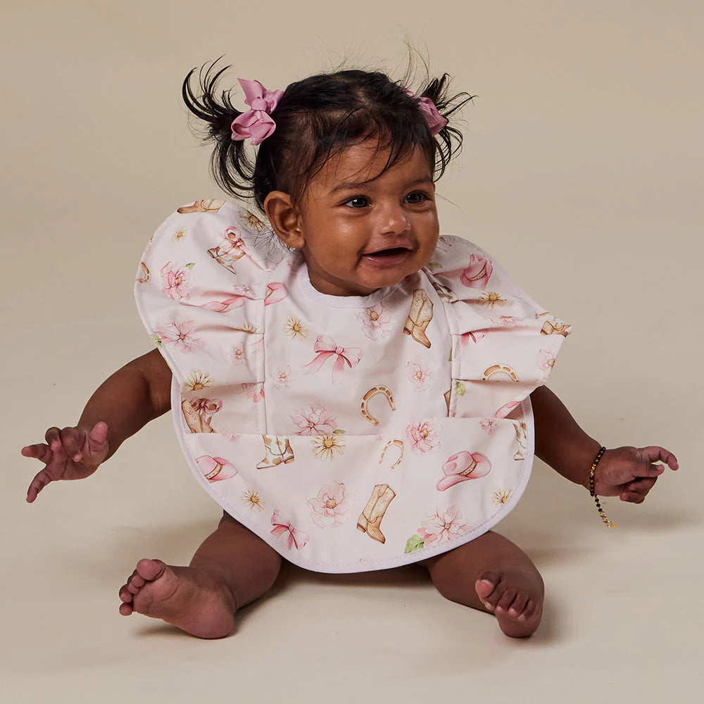 Boots & Bows Frill Snuggle Bib