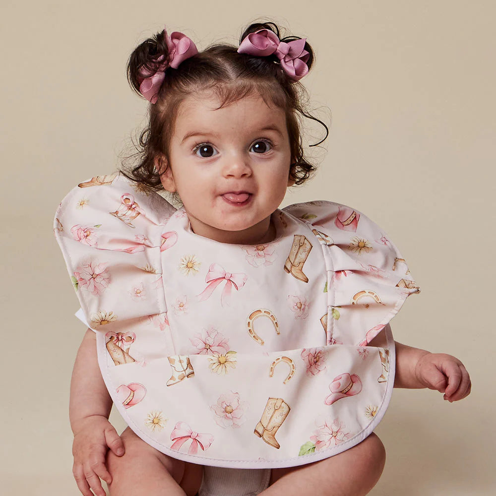 Boots & Bows Frill Snuggle Bib