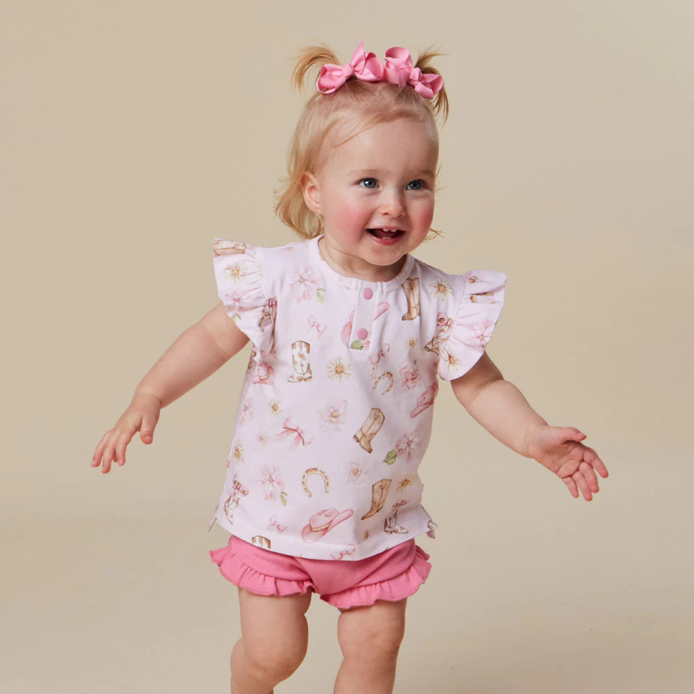 Boots & Bows Short Sleeve Top