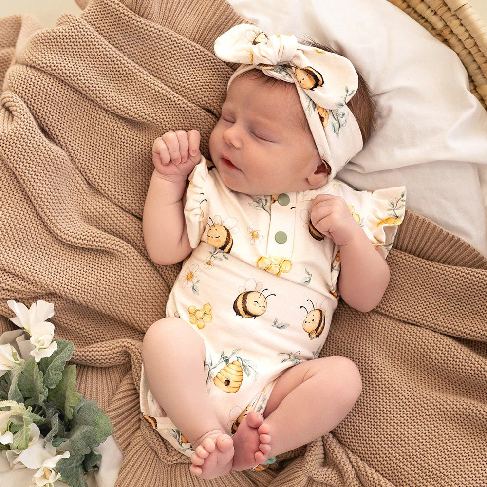 Bumblebees Short Sleeve Bodysuit with Frill