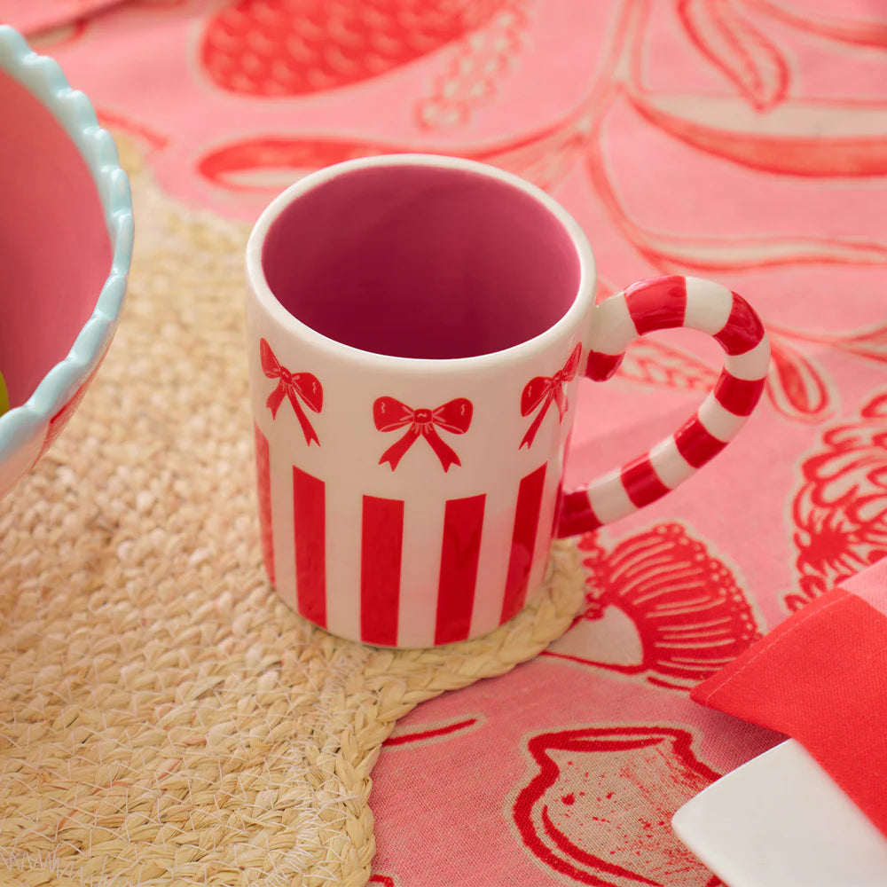 Ceramic Mug Bow & Stripe