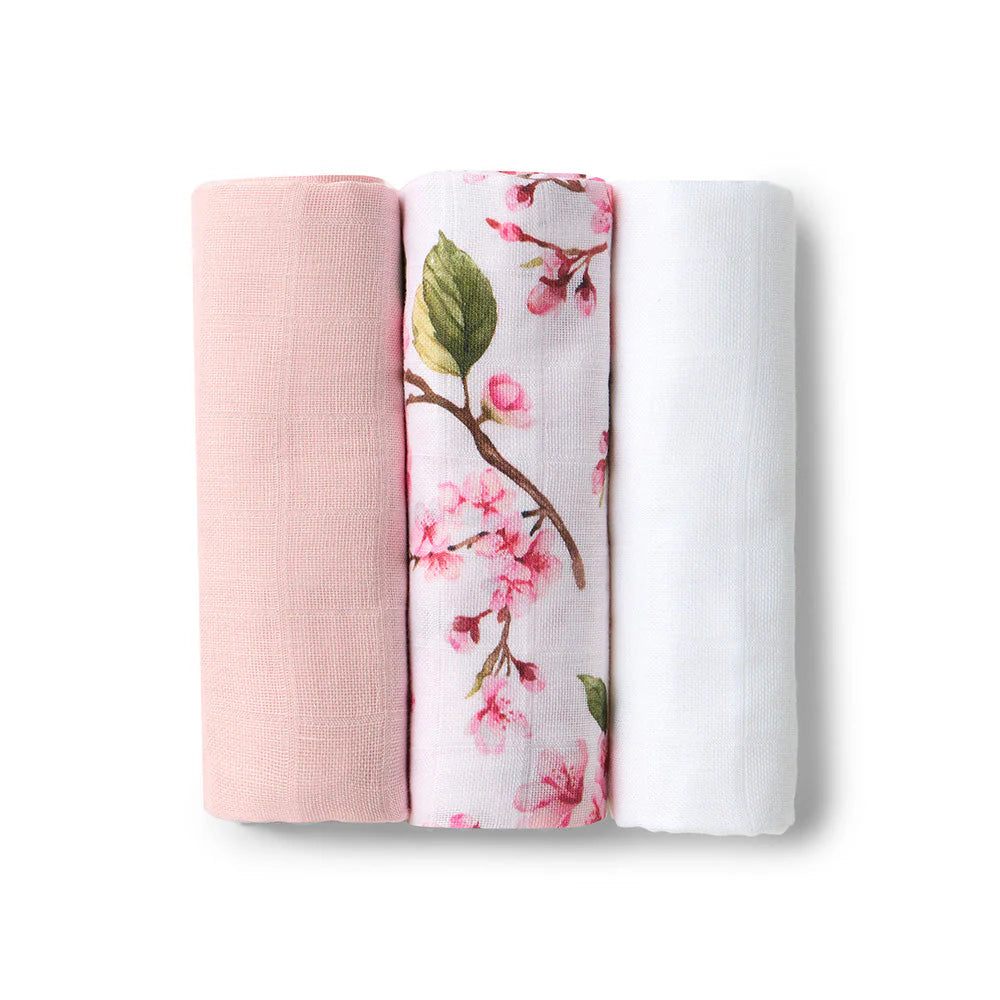 Small Muslin Cloths 3pk Cherry Blossom