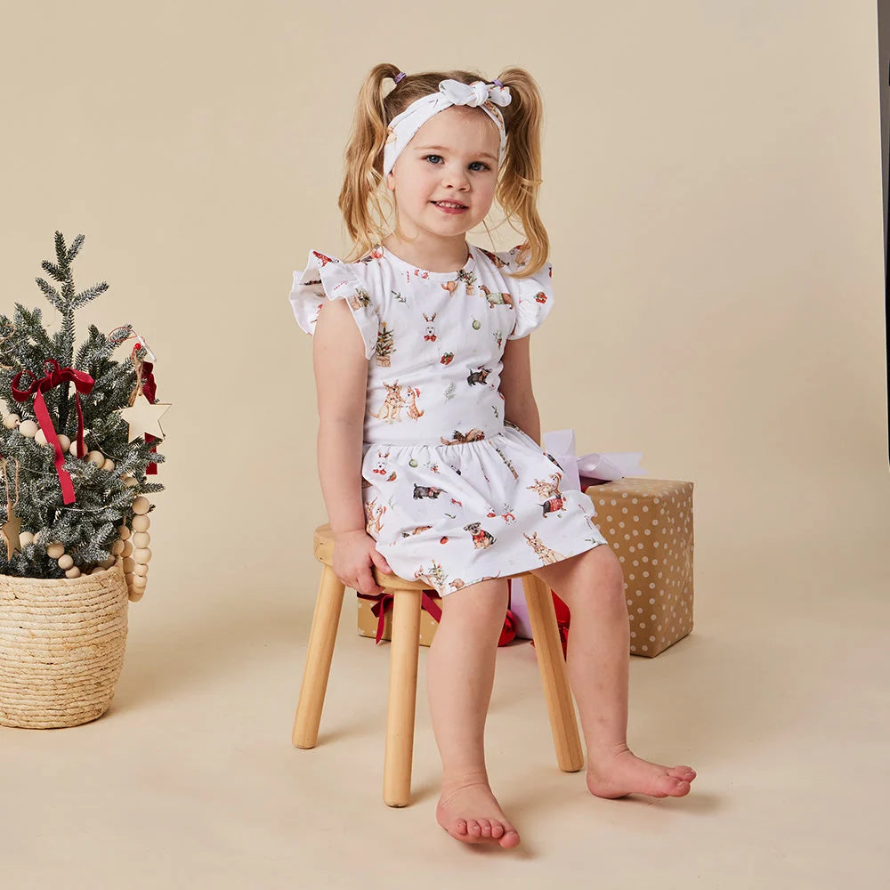 Christmas Pups Short Sleeve Dress