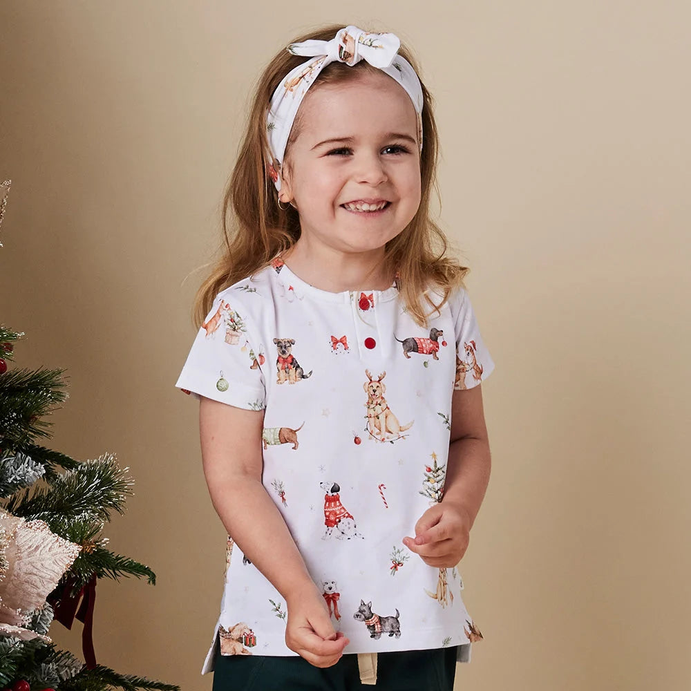 Christmas Pups Topknot Headband