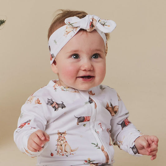 Christmas Pups Topknot Headband
