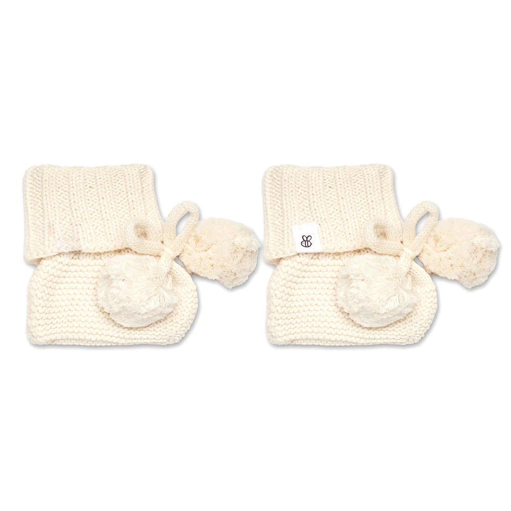 Cream Knit Booties
