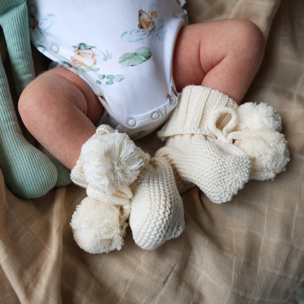 Cream Knit Booties