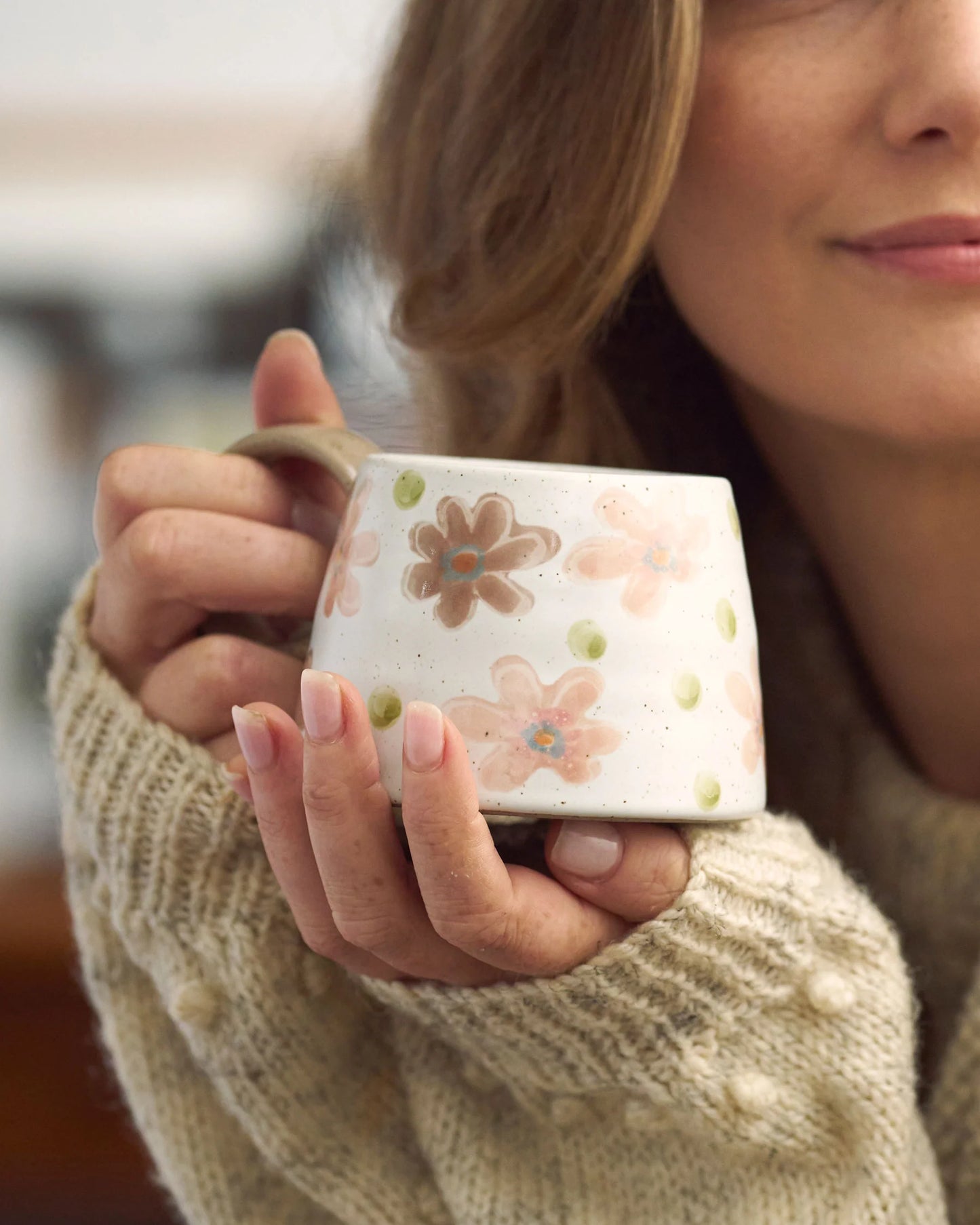 Large Handled Mug Stevie Flower Garden