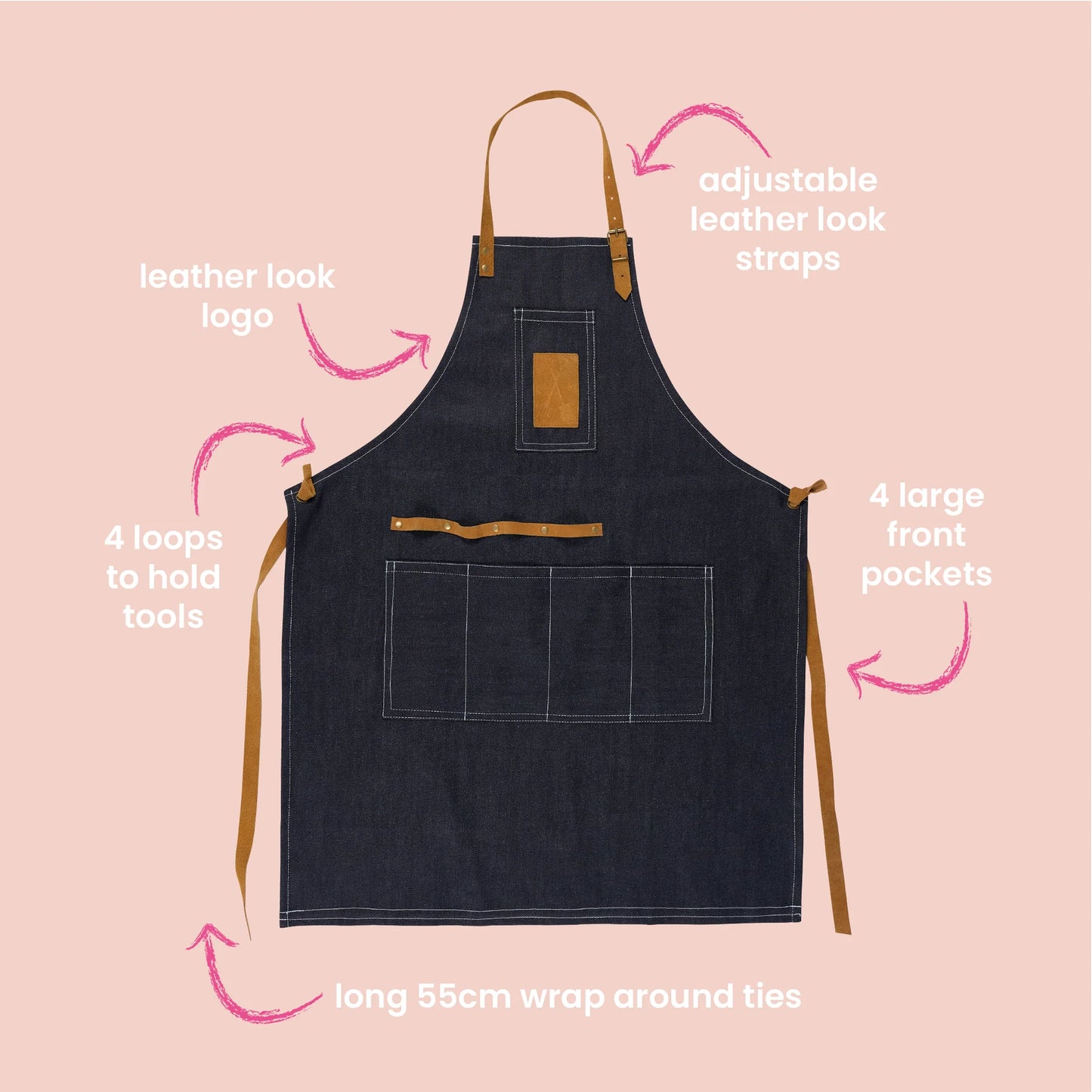 Sprout Denim Waist Garden Apron
