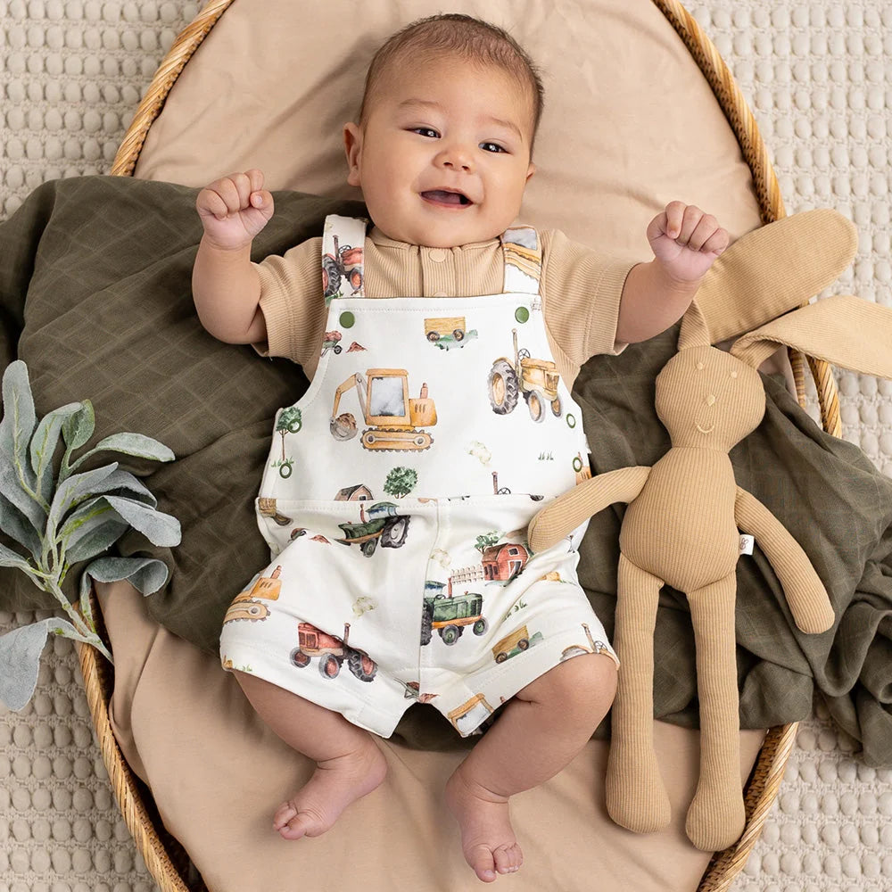 Diggers & Tractors Snuggle Overall Shorts