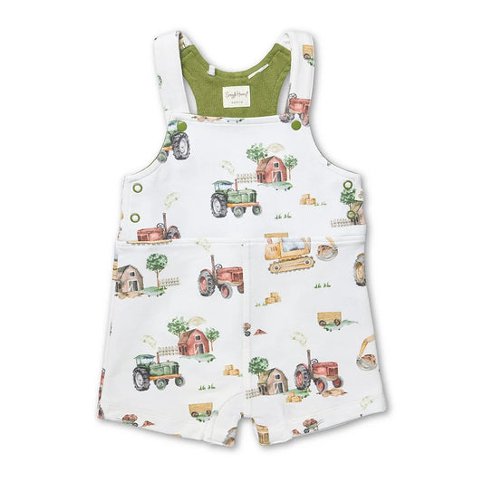 Diggers & Tractors Snuggle Overall Shorts