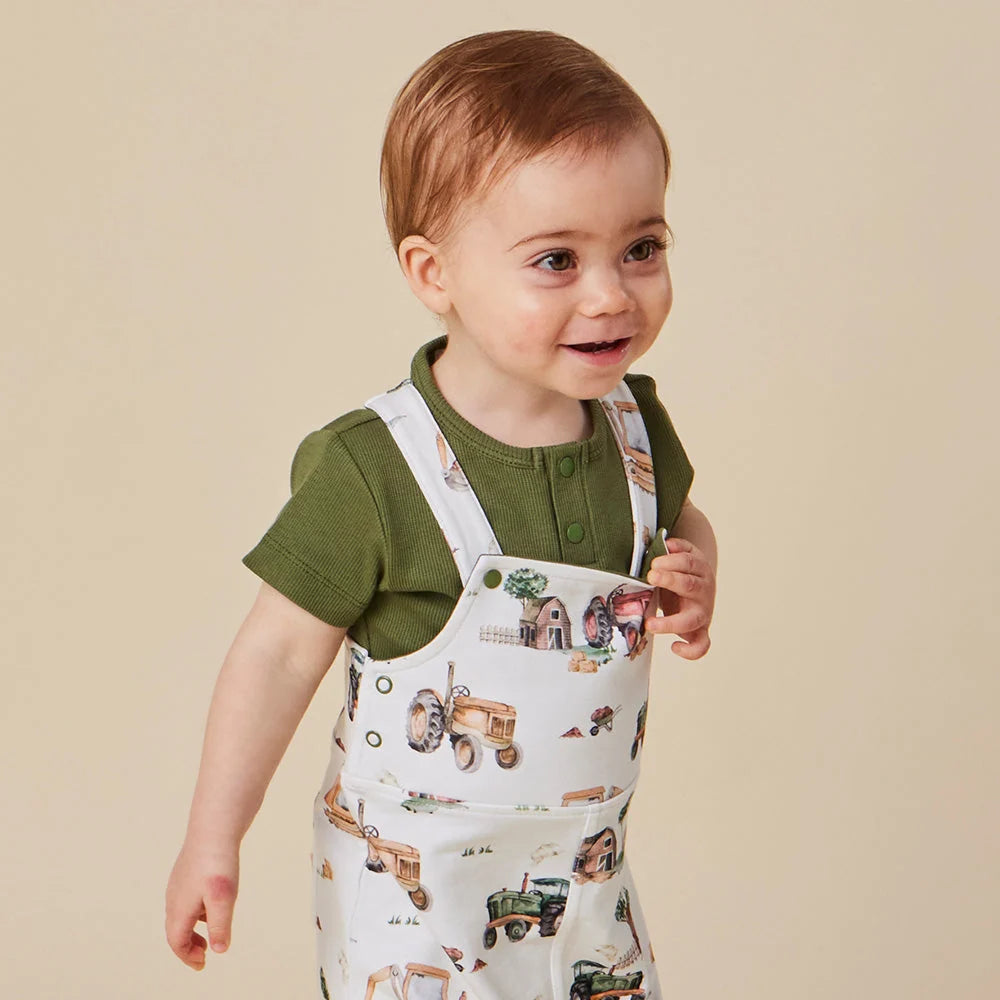 Diggers & Tractors Snuggle Overall Shorts