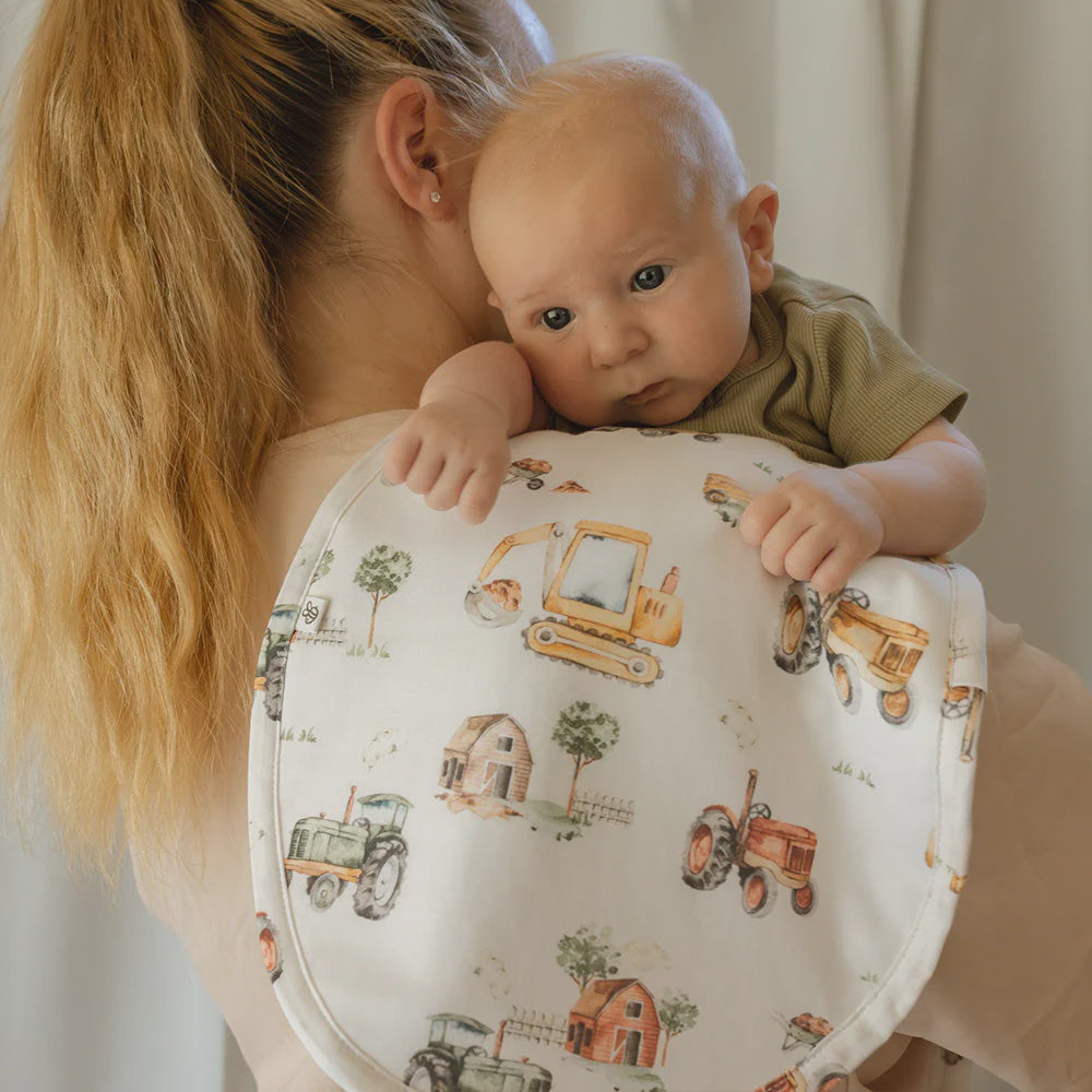 Diggers & Tractors Burp Cloth