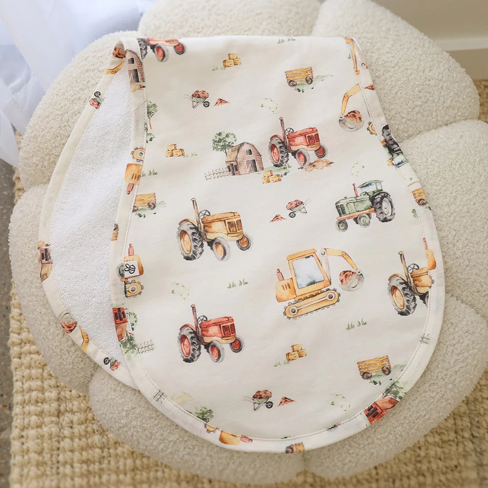 Diggers & Tractors Burp Cloth