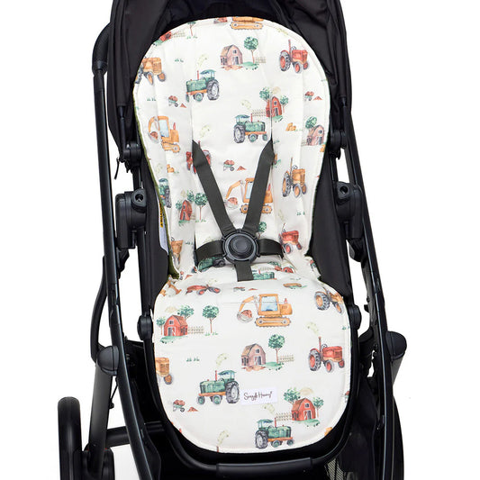 Diggers & Tractors Pram Liner