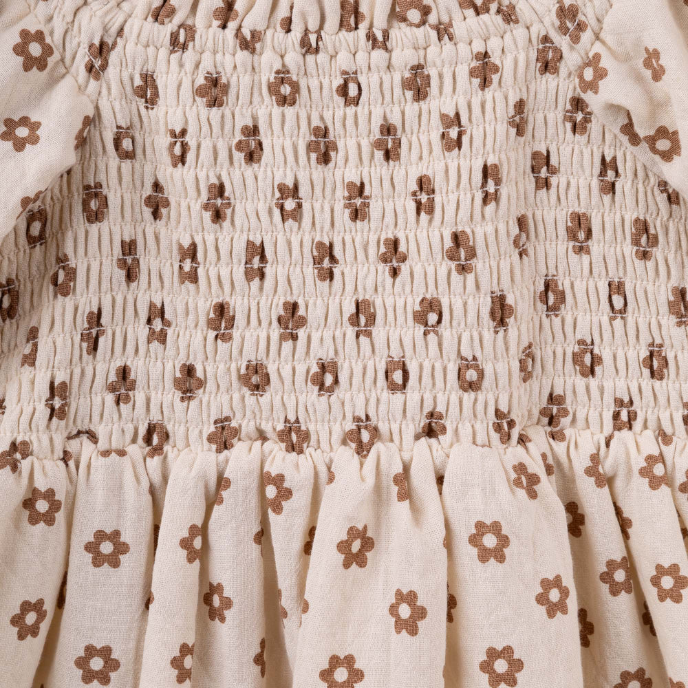 Everly L/S Puff Sleeve Dress Biscuit