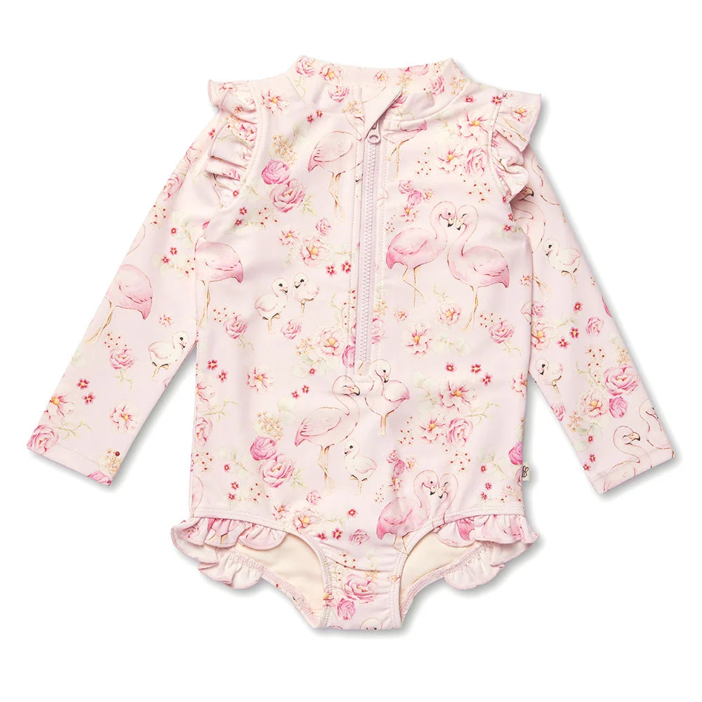 Flamingos Frill Swimsuit
