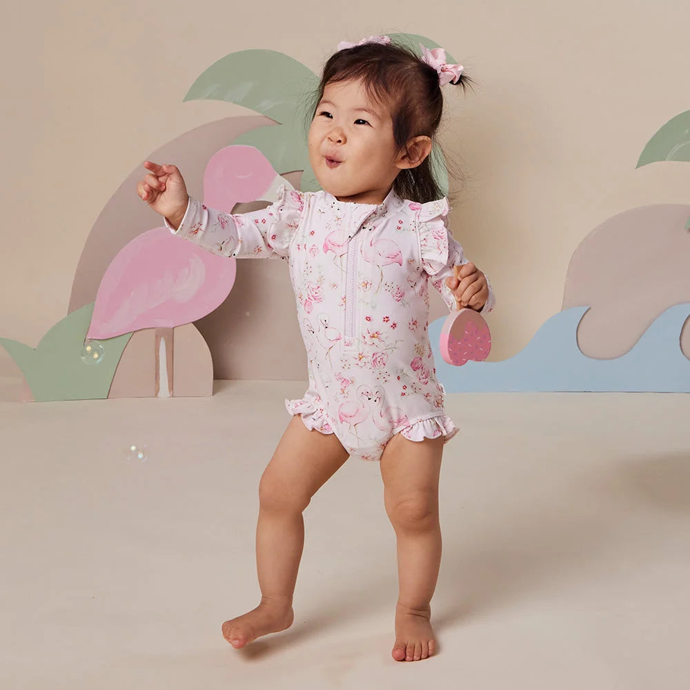 Flamingos Frill Swimsuit
