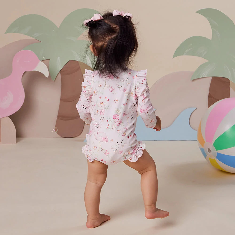 Flamingos Frill Swimsuit