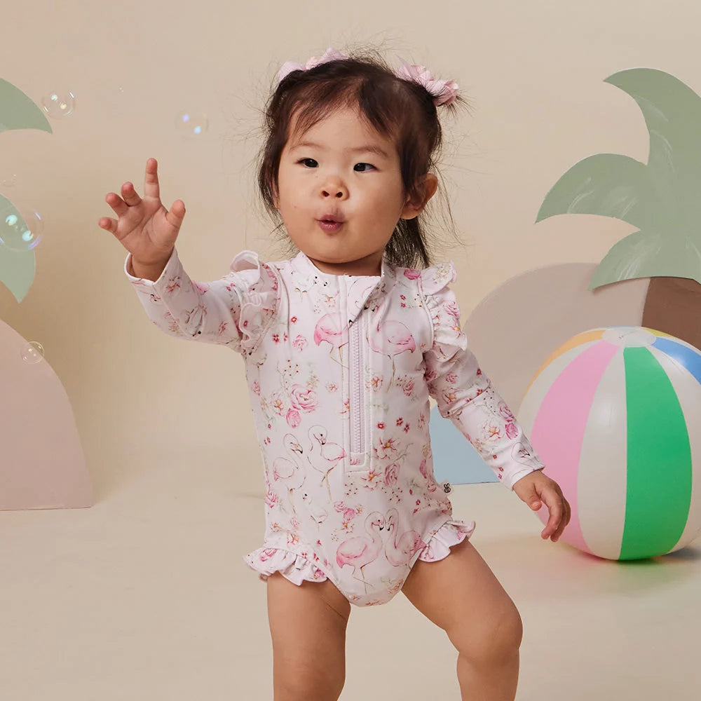 Flamingos Frill Swimsuit