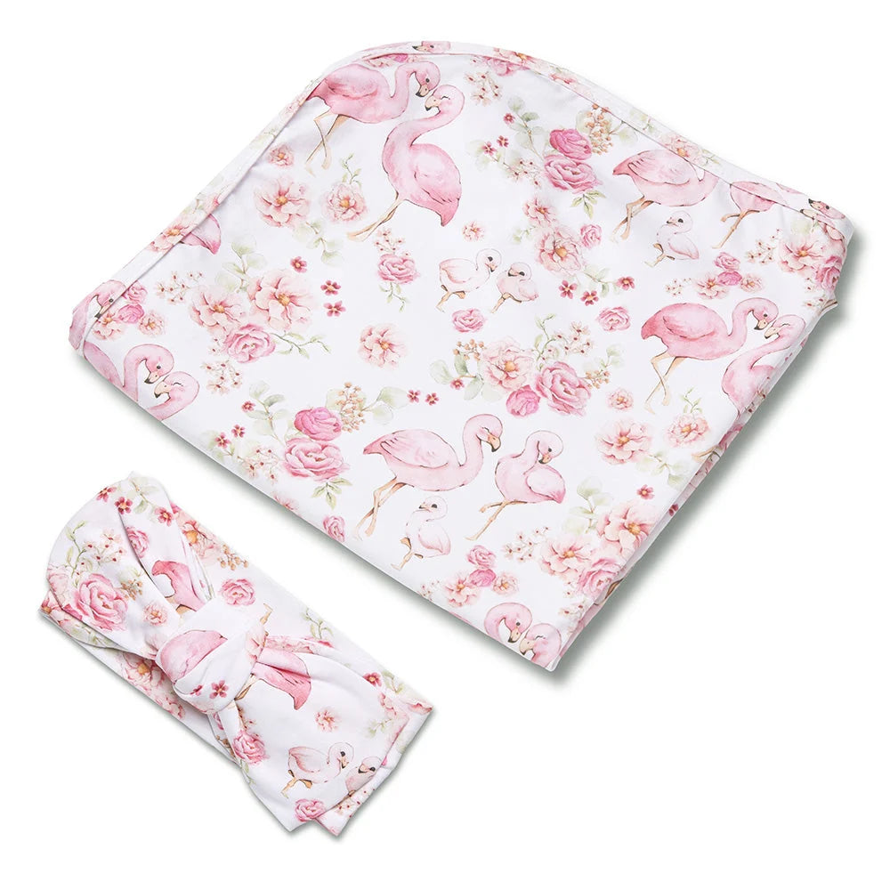 Flamingos Jersey Wrap Set