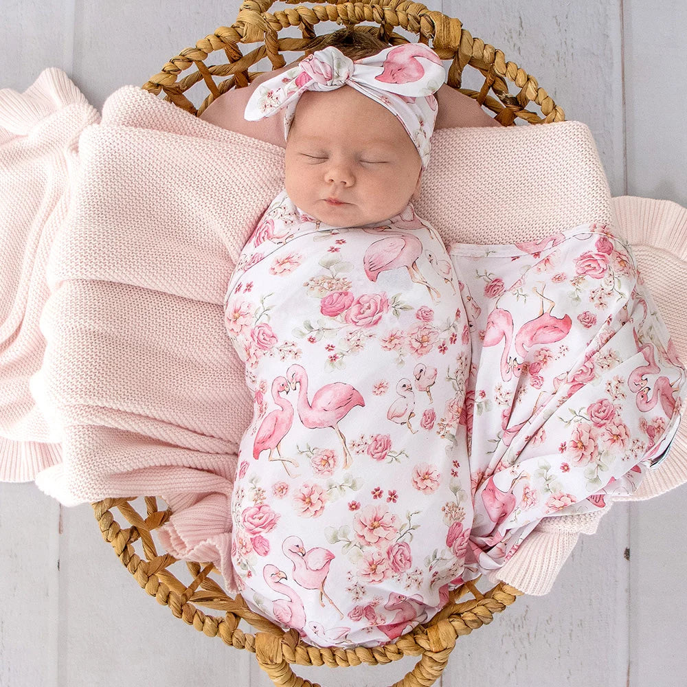 Flamingos Jersey Wrap Set